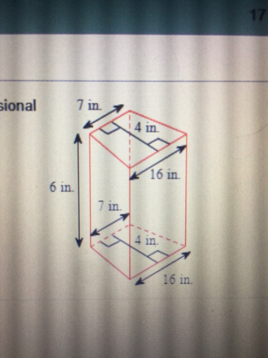 17 sional 7 in 4 in 16 in 6 in. 7 in. 4 in 16 in.