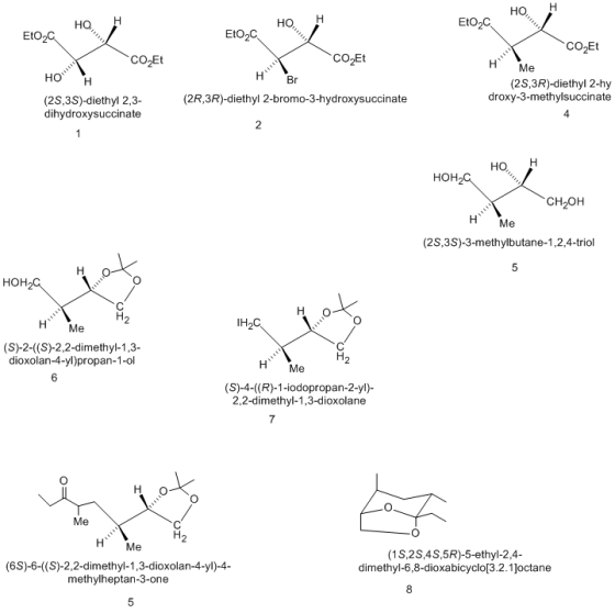 Eto но, Eto Eto Co2Et Co2Et Co2Et H Me (2S,3R)-diethyl 2-hy droxy-3-methylsuccinate (2R,3R)-diethyl 2-bromo-3-hydroxysuccinat
