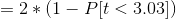 = 2*(1 – Pſt <3.031)