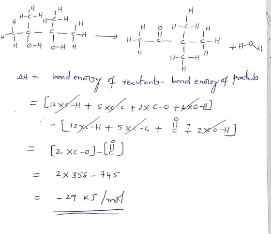H H-CH HC-H H O H -C-H H - H-¢- H ņ C- 0 — C— ċ - 0-1 C-H 0-|- | +HOM H H HC-HH -C-H. AH = band energy of reautants- bond en