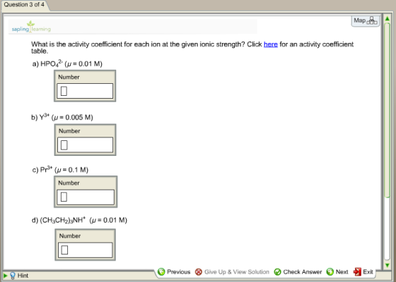 What is the activity coefficient for each ion at t
