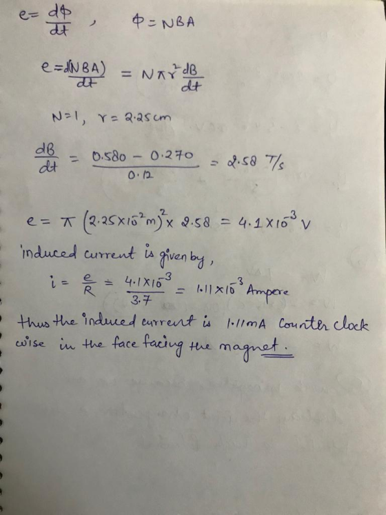 e= TT (2-25x1s20% 8s8 induced current is aven by, 4.LX163 V van e-= ˊ- 4.rxis-- l. I I 지0 3구 cvise iu the face faciva ue magm