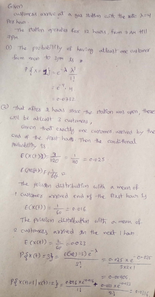 Giver Pes hoe The btbfty of having adleast one aus bnex pro fro m noon to 3rm is 033 CU That aftes 오hans snce-the stahon aeg