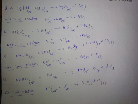 CIVIPUI, EV.Lab, Hasdeo 0 a. Mg 6H) +2H - Mach + 2H21) GO Net sonic Eruation. Ht + 2OH that Alcz + 3 H2 ) A164) + 3H. A, I Ne