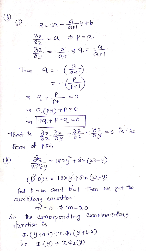 6 aytb Z=an apl 02 =a » P=a az ax az ay a q= afl ati Thus a el q=-(a -Core 2 - PI =0 a qt pel 7 q (pel) + po 1 IPL+P+q=0 az t