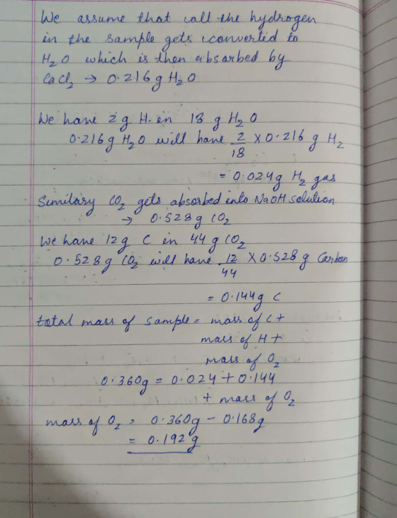 We assume that call the hydrogen. in the sample gets converted to Mo which is then absorbed by each 0. 216g H₂O We have żg H.