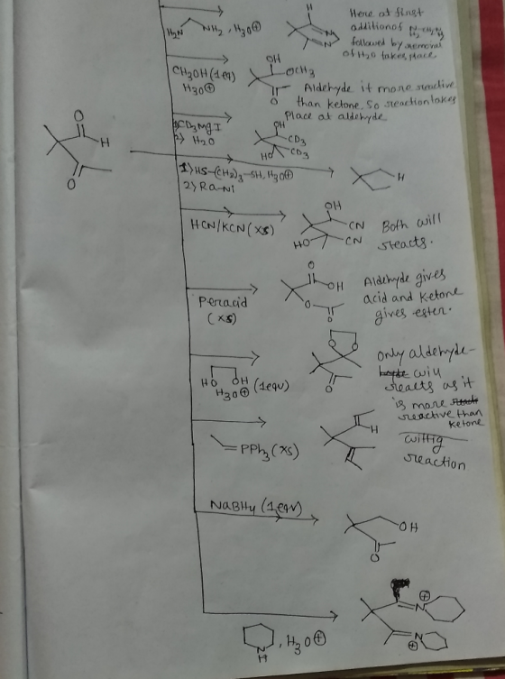 Here at first NH₂, H₂4 additionof Na followed by xemoval OH of H₂o takes place CH2OH(1) 003 H30 T Aldehyde it more reactive 0