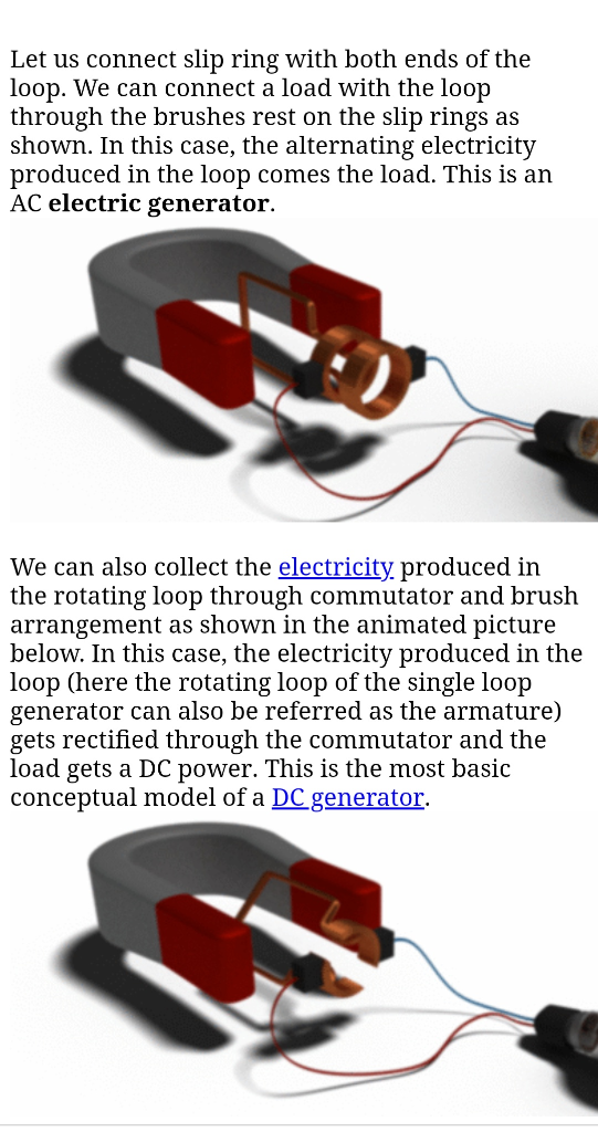 Let us connect slip ring with both ends of the loop. We can connect a load with the loop through the brushes rest on the slip