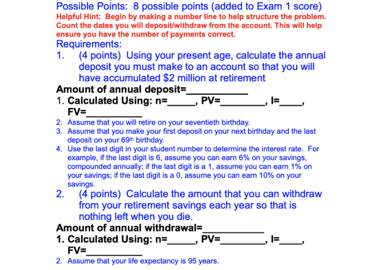 ,,I=_ Possible Points: 8 possible points (added to Exam 1 score) Helpful Hint: Begin by making a number line to help structur