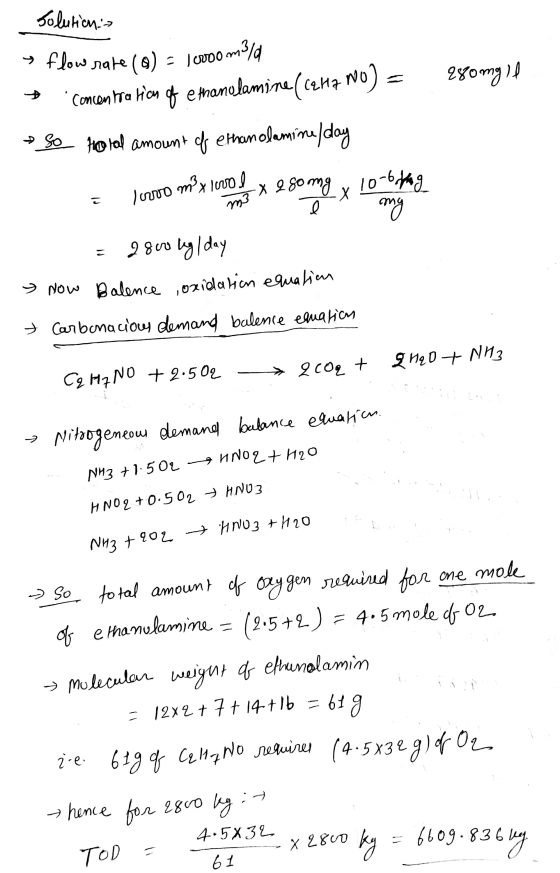 → flow nake (6) - Oomla solutions 280mg) concentra tien of emanolamine (C247 NO) = → So So ho tal amount of ethanolamine)day