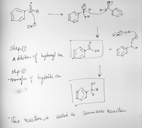 OH A dditionhydyl ion s6p- Tramales of hybide ion J H This reacti Call (annzaro Reaition