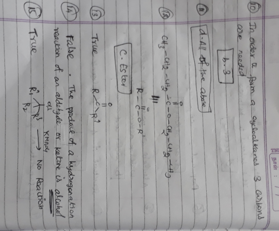 Srbit : 21 form a egcloalkanes 3 Carbons. In are order to needed d. All of the above (1 CH₂ - CHg auto - C - o - CH CH2 - CH3