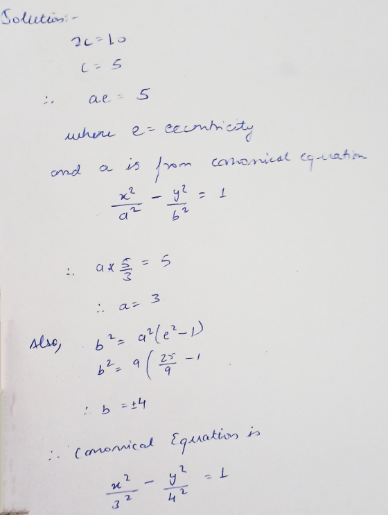 Colution - 26=10 (= 5 5 : ae - where a= excontricity الا ہے canonical a is is from and from equation I - s 22 2 az b 5 !. a X