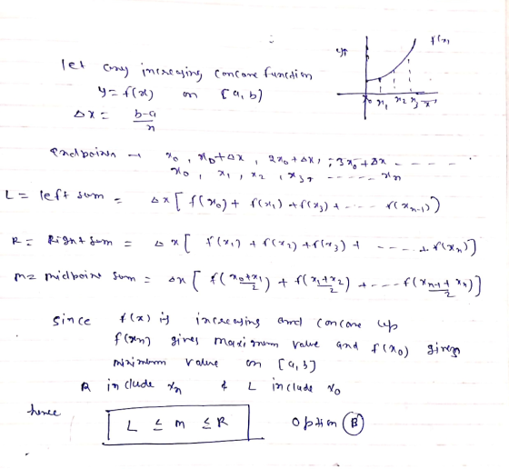 j , flv let any increasing concane function - y = f(a) on (a,b) - OX= ba sa fra eging concome Funration 7277 and boinn at No,