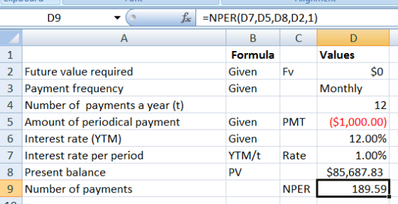 D9 O f ic A 1 2 Future value required 3 Payment frequency 4 Number of payments a year (t) 5 Amount of periodical payment 6 In