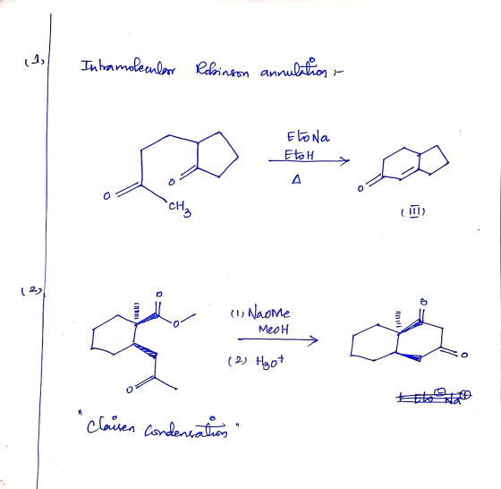 - A Intramoleenlan Mw Robinson annulation & Elona EtoH ނ. ދި ( 1) (1) Naome MeoH (2) Ap+ Claisen Condensation