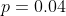 p = 0.04