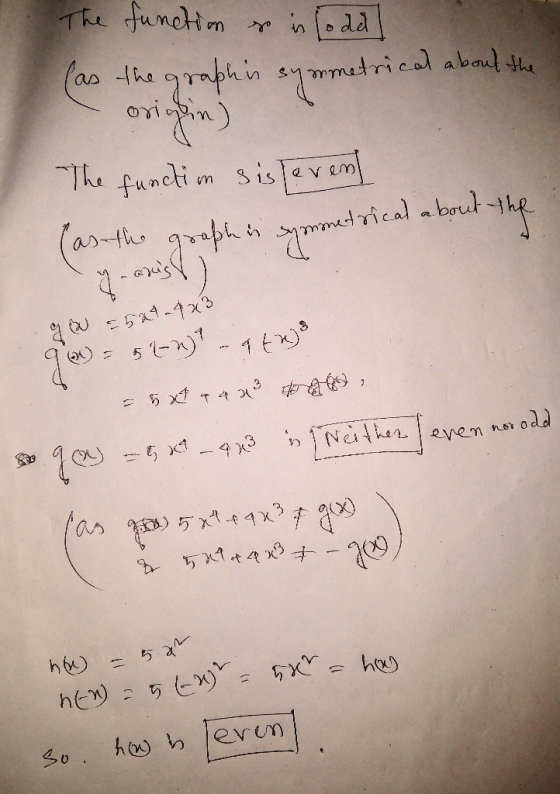 The tunctim noda (as the graphin s1 mmetrical abad h oviin) The functi m sisavem - 5 x4 Neither -5 x-43 enem nor as -6 4x & e