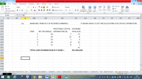 NPV, IRR, PBP,OCF,INDEX Microsoft EXcel (Pro File Home Insert Page Layout Formulas Data Review View Add-Ins Cut Ea Copy - Aut
