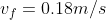 v_f = 0.18m/s
