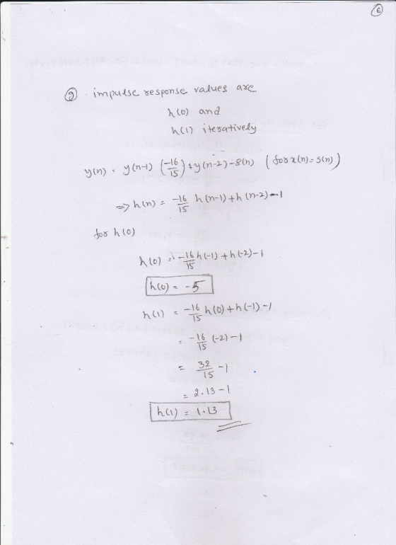 ⑤ impulse se sponse values ase hto) and 一16 Co) - 32 二 2-13-1 ん(1) { L3 =