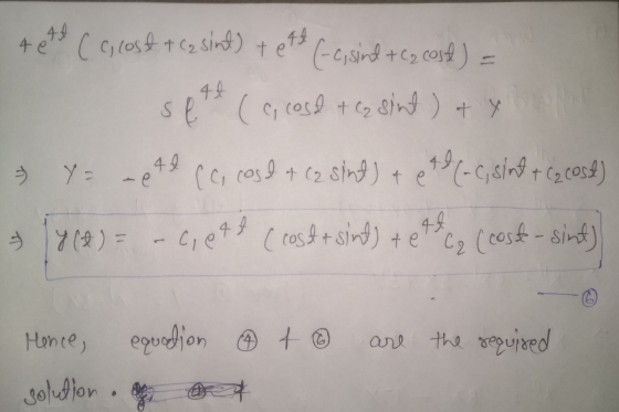 44 tett 4 et Cc, cost & Casint) (-c, sind + C₂ cost) = sett (a cosa tez sint ) + x Y = -cte (ci cose + C2 sind) + All-C, sint