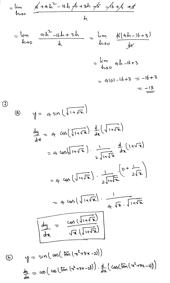 lim hoo * +4h-16h fo +3h 45 Toth as h 4h²_16h+3h lim hoo lim K14h-16+3) hoo b h lim th-16+3 hoo 4101-16+3 =- = -16+3 = -13 2