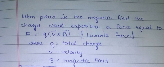 kihen plaud in the magnetc Field the to g total chaxge v velocita 8 netic field