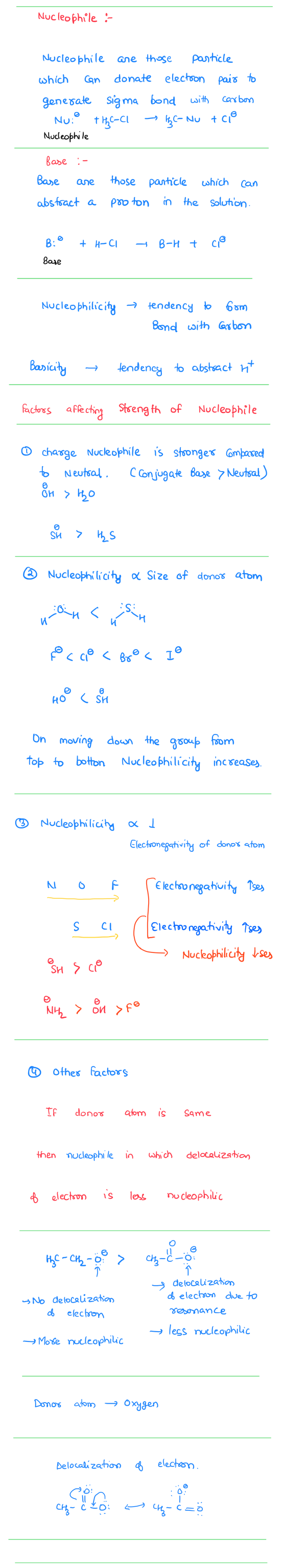 Nucleophile :- Nucleophile are those particle which can donate electoon paio to generate sigma bond with carbon Nuiº tųC-C1 -