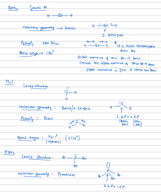 - Belly Lewis st: HGBe - H Molecular H - Be 34 geometry linear - 2 Bond pür Polarity: Non Polar Bond angle = 180° Beth His mo