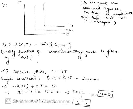T (As the (a) consumed so they goods together, are con -shaped-) and thad is L-s complements their IC IC 2 IC, - C (6) UCC,7)