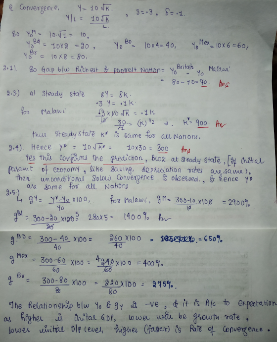 y: 10 gence, , S- 3, 1 Bs Melt Nations yoanar yo Bsitai Malawi 2.3) at Steady state BY 8K thus t eady stare k tssame fos alu Nations, yes tha conRyma the Pledichon, Boor at Steady gtale ,E4 hhaL 80 then unconditonal Solouw Convengece s oksesued., & Rence y a, gy.yy-Yo, x 100, foT Malawi, gn. 300-loxioø-2900% ana game fos all Nahons Yo Ig 40 g Mex = 300-60 X100-4242x100 400% 60 Bs 8o h sale