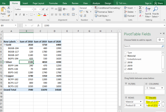 File Home Insert Page Layout Formulas Data Review View General Calibri Σ AP 11 C % Analyze Design Tell me... Conditional Form