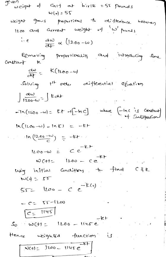 given weight of at between 1200 and Calt birih = 55 pounds W(o)-55 weight grous proportional difference Current weight of W