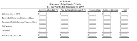I-Cards Inc. Statement of Stockholders Equity For the Year Ended December 31, 2019 Common Stock $50 Par Paid-In Capital in E