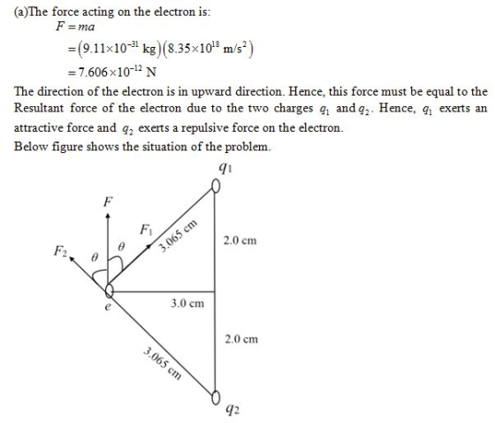 (a)The force acting on the electron is 9.11x10-1 kg (8.35x103 m/s^ 7.606x10-12 N The direction of the electron is in upward d