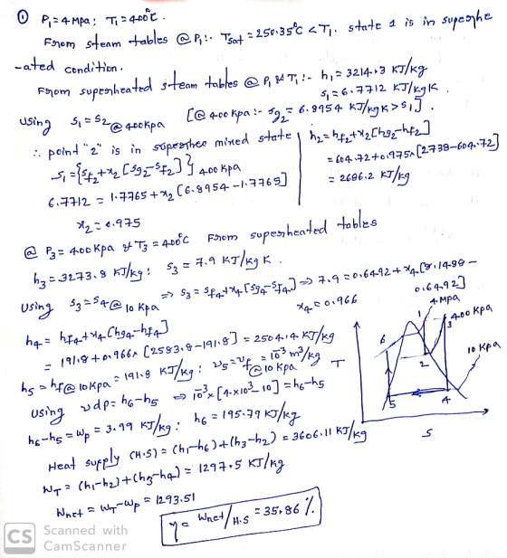 P4Mpa T400c sypeohe Fnom ated condition suptsnkeatd steam tles Fnom PT h, 3214.»3 Ss6712 using 51= S2 400kpa kpa- 9, 6.9954