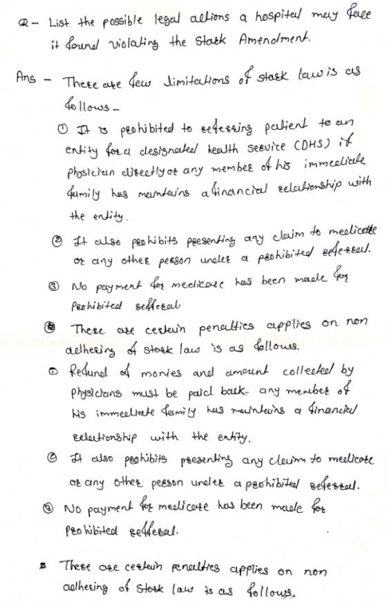 R- List the sle legal aitions a hospitel may aee Ans These ae o peshibited to leswing peuienl te a Meanains a inance eelehsp