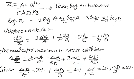 on both side log z. LD Z=A23112 Take log (3D Y3 zlog A +1 logo-3 loge & logo differentiate it! = 204 + - 3.de - formulator ma