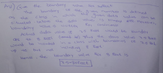 as the Class m which the vervnumher is dekin s,tuated besove the dat value #5γο The boundory the is detined the iven data