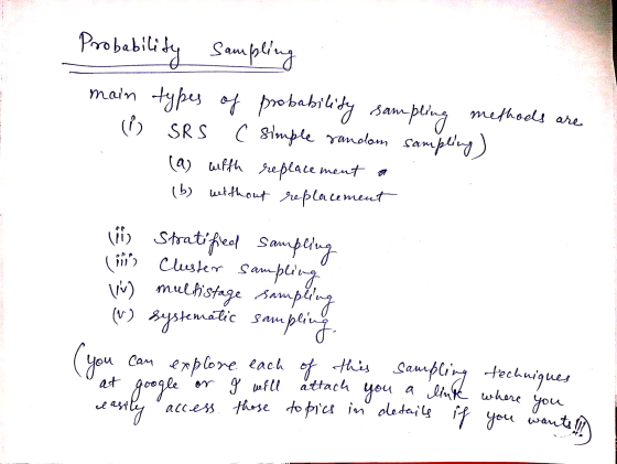 LU Probability sampling main types of probability sampling methoels are (Ů SRS C simple random sampling) (a) with replacement
