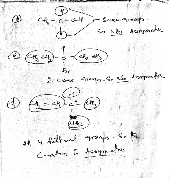 PETER Chc -off I same groups - so no desymetis @ call or - ® (AS (H) & (ch, an 2 same groups, so alo Asspmefror ef An a diffe