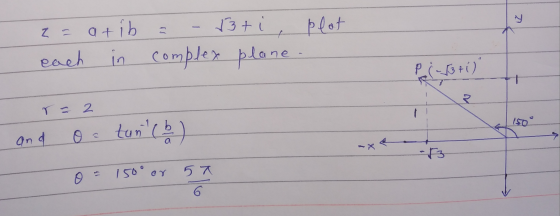 z = atib 13ti, plot each in complex plane. P (371) २ r = 2 and tun (b o o 150° or 57 6