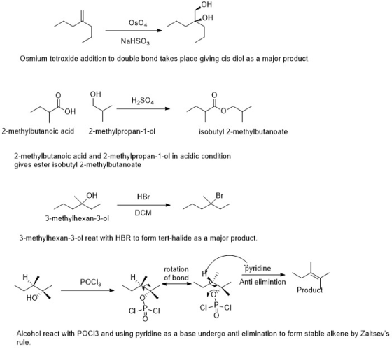 OH LOH Oso NaHSO3 Osmium tetroxide addition to double bond takes place giving cis diol as a major product OH H2SO4 ТОН play 2