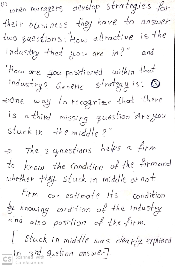 l when managers develop strategies for their business they have to answer two questions: How attractive is the industry tha