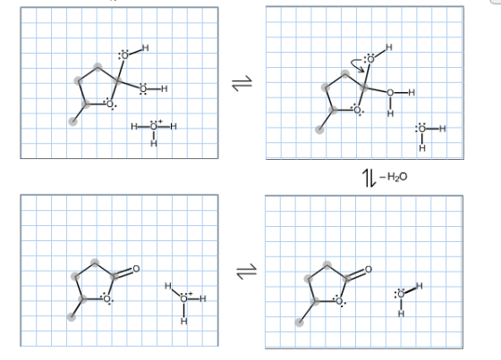Complete the mechanism for the following reaction