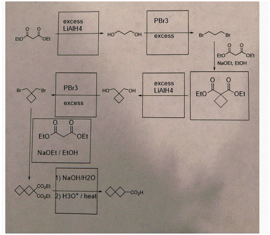PBr3 excess LIAIH4 00 но он 1 Eto Br excess OE Eto NaoEt. EtOH excess LIAIH4 BrR PBr3 Et01 O1 excess Eo V oet NaOEt / EtOH )