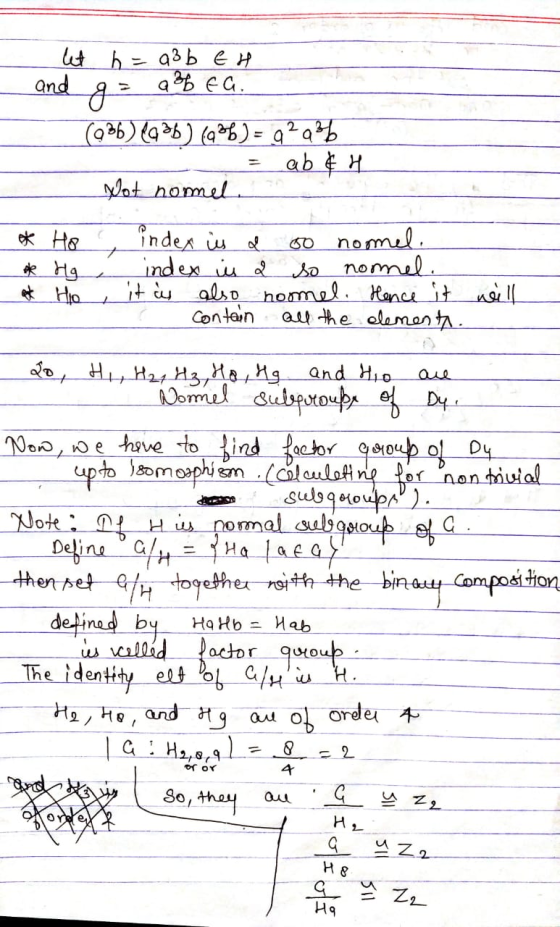 let h = a3b EH and a 36 Ea. g= (926) (936) (46) = 92 936 ab & H Not nomel. = * Ho * Hg + index in d oo nomel. index in 2 so n