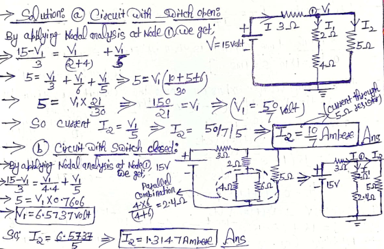Human + Iz 352 + > 15-V V 412 150 EVO 5- Vix → So cutent Instit 21 solution. @ Circuit With Witch obeno 13.2 YI By abblying