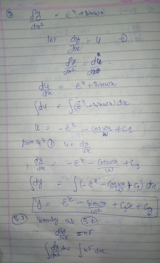 - ent sinun let dy = 4 6 m Jaz do du = etsinwn (dy & Slen sinun) de a = -er - Cosion tea from ayn 0 usd - 2 - Cassion tha Sdy